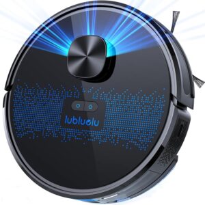 Lubluelu-Staubsaugerroboter mit Wischfunktion, 3000Pa Laser-Navigationsgerät mit 5 Karten, 55 dB, mit App-Steuerung, ideal für Tierhaare, Teppiche, Hartböden